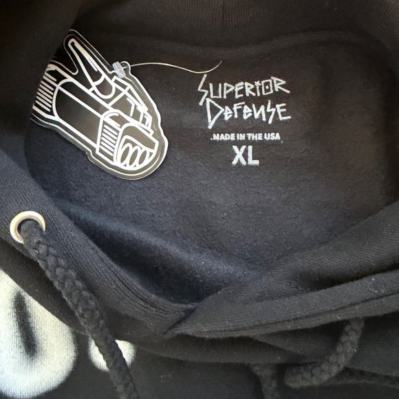 Superior Defense “Fuzzy Tank Logo” Hoodie (Black) – Size XL – Made in USA NEW - Picture 5 of 5